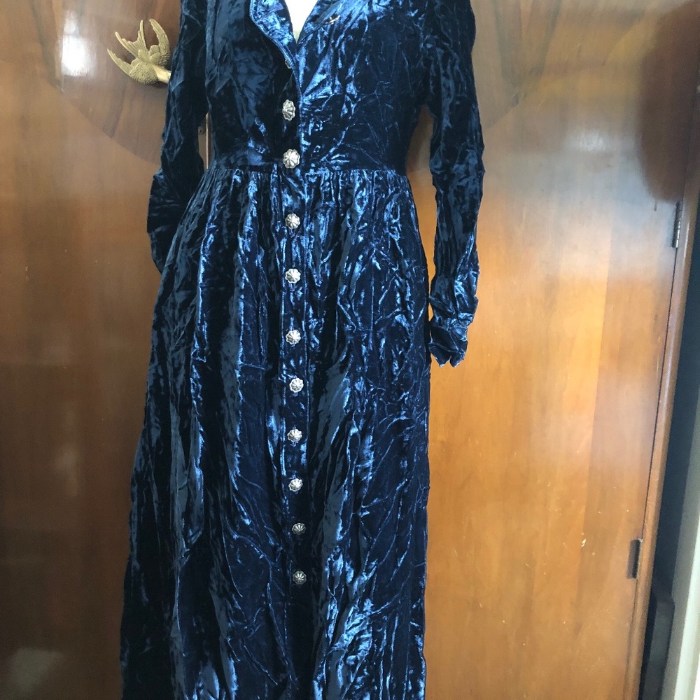 Blue velvet 2 piece dress